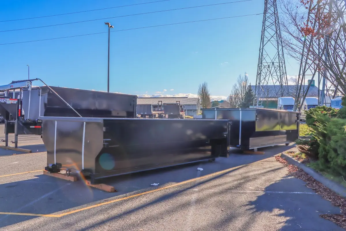 Roll-off dumpster ready for waste disposal at job site for Demolition Dumpster Rental in Fernandina Beach
